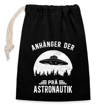 Anhänger der Prä Astronautik - Alien Ufo Ancient - Verschließbarer Geschenkbeutel aus Baumwolle (14x20cm) - Schwarz - Vorne