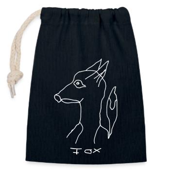 Fuchs - Verschließbarer Geschenkbeutel aus Baumwolle (14x20cm) - Navy - Vorne