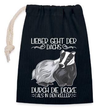 Dachsliebhaber Dachse Dachs Honigdachs - Verschließbarer Geschenkbeutel aus Baumwolle (14x20cm) - Navy - Vorne