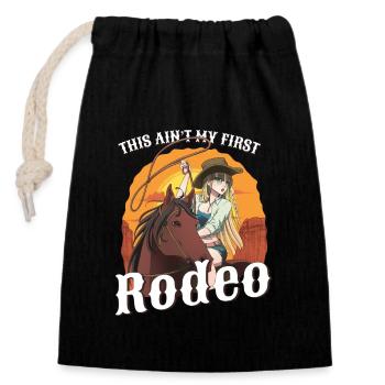 Das ist nicht mein erster Rodeo-Damen-Rodeo-Cowboy - Verschließbarer Geschenkbeutel aus Baumwolle (14x20cm) - Schwarz - Vorne