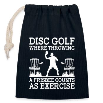 Disc Golf Player Disc Golfer Frisbee Player Par Pu - Sac cadeau en coton avec cordon (14 x 20 cm) - bleu marine - Devant