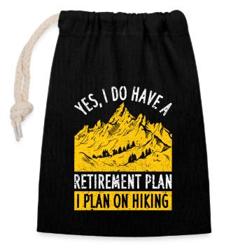 Yes, I have a retirement plan and plan to - Closable cotton gift bag (14x20cm) - black - Front