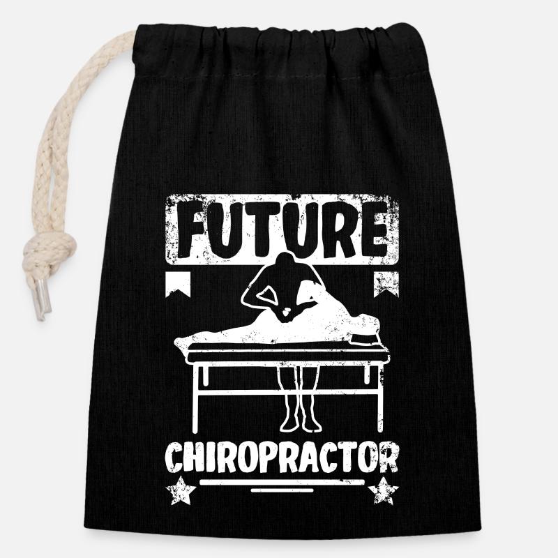 Future Chiropractor - Closable cotton gift bag (14x20cm) - black