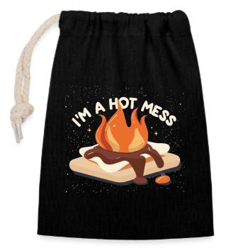 Sweet SMORES Mess - I'm a hot mess - Closable cotton gift bag (14x20cm) - black - Front