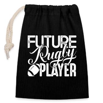 Rugby Future Rugby Player - Closable cotton gift bag (14x20cm) - black - Front