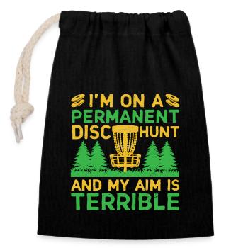 Disc Golf Player Disc Golfer Frisbee Player Par Pu - Sac cadeau en coton avec cordon (14 x 20 cm) - noir - Devant