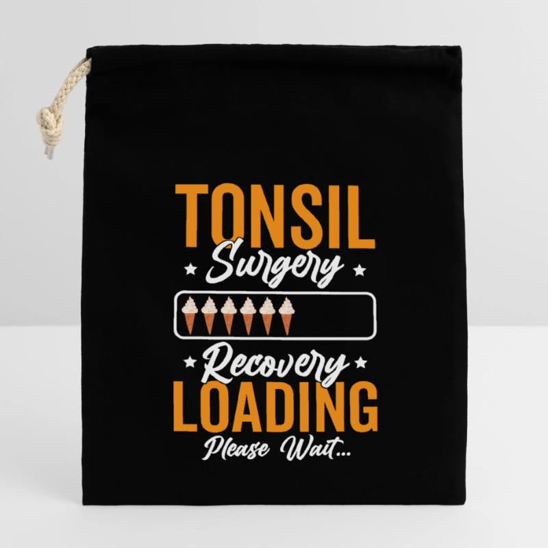Tonsil Surgery Recovery Loading Please Wait Verschließbarer Geschenkbeutel aus Baumwolle (14x20cm)
