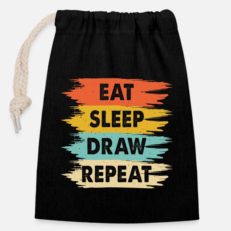 Artist - Closable cotton gift bag (14x20cm) - black