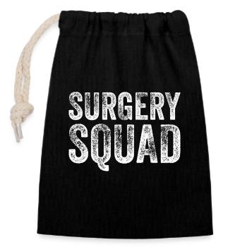 Chirurgie Escouade Tonsillite Cadeau pour enfants - Sac cadeau en coton avec cordon (14 x 20 cm) - noir - Devant