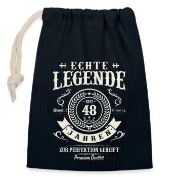 Vintage Legende 48 Jahre - Verschließbarer Geschenkbeutel aus Baumwolle (14x20cm) - Navy - Vorne