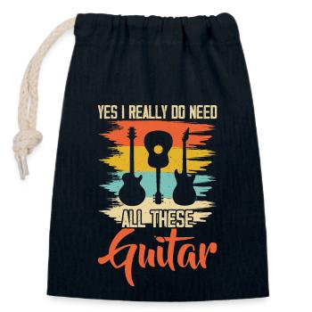 Guitar Guitarist - Closable cotton gift bag (14x20cm) - navy - Front