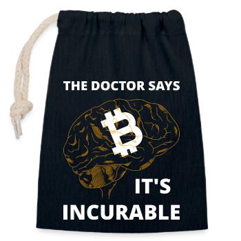 Bitcoin BTC Crypto Blockchain Münze Börse Coin - Verschließbarer Geschenkbeutel aus Baumwolle (14x20cm) - Navy - Vorne