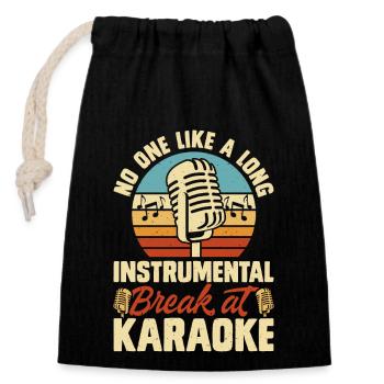 Karaoke Singing - Closable cotton gift bag (14x20cm) - black - Front