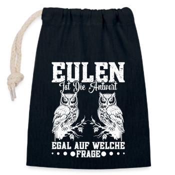 Eulenliebhaber Eulenfan Eule Eulenkostüm Eulen - Verschließbarer Geschenkbeutel aus Baumwolle (14x20cm) - Navy - Vorne