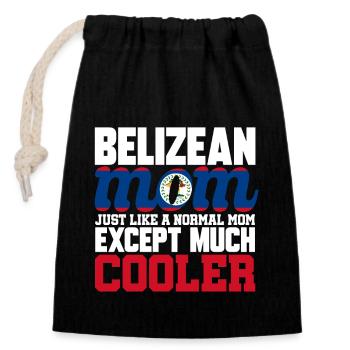 Belize Flagge Belizer - Verschließbarer Geschenkbeutel aus Baumwolle (14x20cm) - Schwarz - Vorne