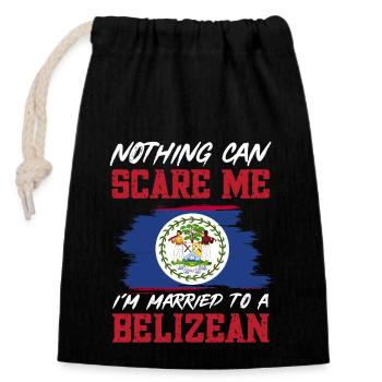 Belize Flagge Belizer - Verschließbarer Geschenkbeutel aus Baumwolle (14x20cm) - Schwarz - Vorne