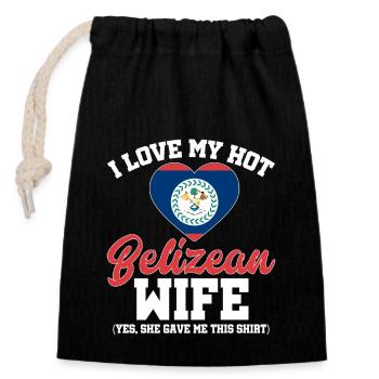 Belize Flagge Belizer - Verschließbarer Geschenkbeutel aus Baumwolle (14x20cm) - Schwarz - Vorne