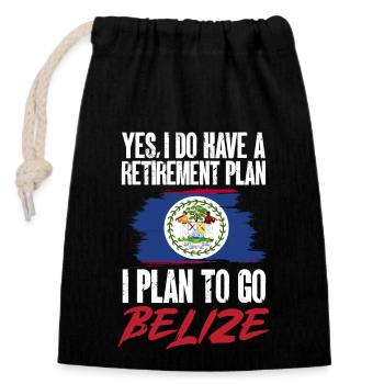 Belize Flagge Belizer - Verschließbarer Geschenkbeutel aus Baumwolle (14x20cm) - Schwarz - Vorne