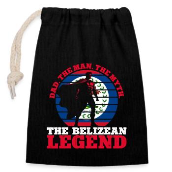 Belize Flagge Belizer - Verschließbarer Geschenkbeutel aus Baumwolle (14x20cm) - Schwarz - Vorne