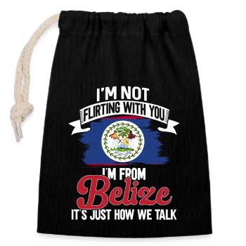 Belize Flagge Belizer - Verschließbarer Geschenkbeutel aus Baumwolle (14x20cm) - Schwarz - Vorne