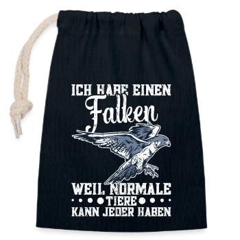 Falknerei Greifvogel Falkenliebhaber - Verschließbarer Geschenkbeutel aus Baumwolle (14x20cm) - Navy - Vorne