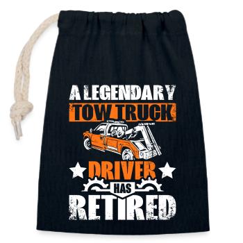 A legendary tow truck driver has retired - Closable cotton gift bag (14x20cm) - navy - Front