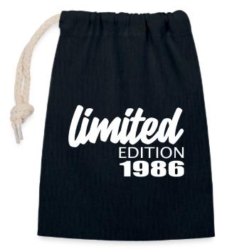 Édition limitée 1986 - Sac cadeau en coton avec cordon (14 x 20 cm) - bleu marine - Devant
