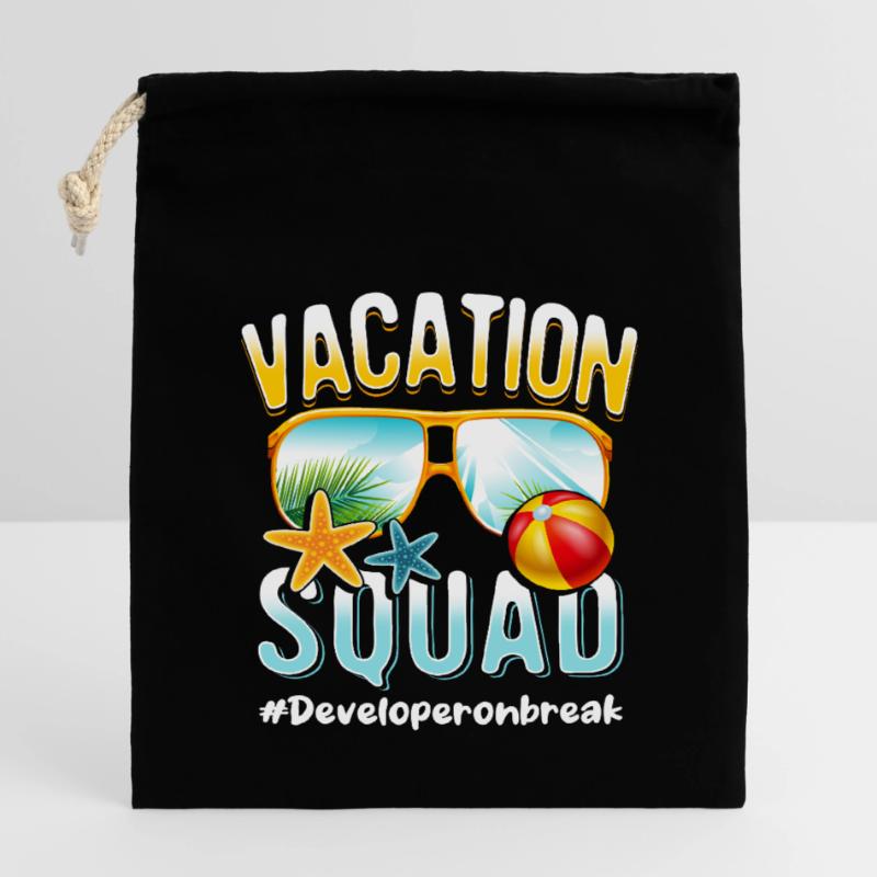 Developer Vacation Squad #Developeronbreak Sac cadeau en coton avec cordon (14 x 20 cm)