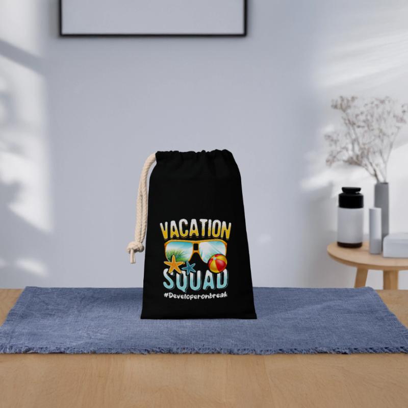 Developer Vacation Squad #Developeronbreak Sac cadeau en coton avec cordon (14 x 20 cm)