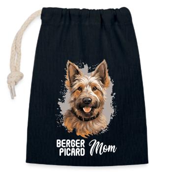 Hund Berger Picard - Verschließbarer Geschenkbeutel aus Baumwolle (14x20cm) - Navy - Vorne