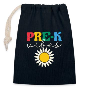 Pre-K Vibes Kindergarten Team Retro 1. Tag - Verschließbarer Geschenkbeutel aus Baumwolle (14x20cm) - Navy - Vorne