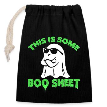 Halloween Boo Ghost Costume This is Some Boo Sheet - Closable cotton gift bag (14x20cm) - black - Front