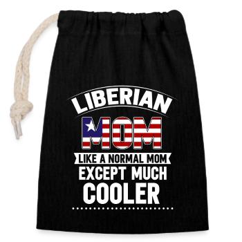 Liberia Flagge Liberianer - Verschließbarer Geschenkbeutel aus Baumwolle (14x20cm) - Schwarz - Vorne