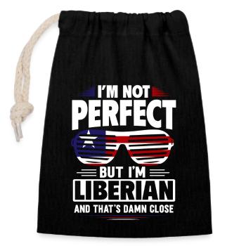 Liberia Flagge Liberianer - Verschließbarer Geschenkbeutel aus Baumwolle (14x20cm) - Schwarz - Vorne