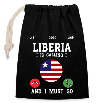 Liberia Flagge Liberianer - Verschließbarer Geschenkbeutel aus Baumwolle (14x20cm) - Schwarz - Vorne