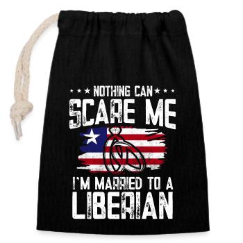 Liberia Flagge Liberianer - Verschließbarer Geschenkbeutel aus Baumwolle (14x20cm) - Schwarz - Vorne
