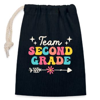Team 2. Klasse Zweite 100 Tage der Schule Lehrer - Verschließbarer Geschenkbeutel aus Baumwolle (14x20cm) - Navy - Vorne