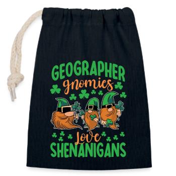 Lustiger Geograph St. Patrick's Day Kostüm - Verschließbarer Geschenkbeutel aus Baumwolle (14x20cm) - Navy - Vorne