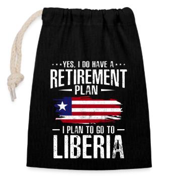 Liberia Flagge Liberianer - Verschließbarer Geschenkbeutel aus Baumwolle (14x20cm) - Schwarz - Vorne
