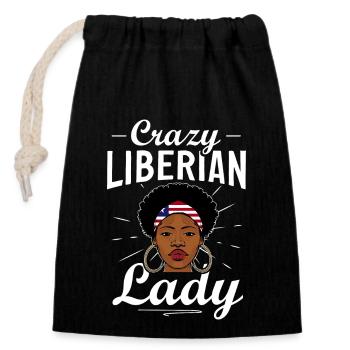 Liberia Flagge Liberianer - Verschließbarer Geschenkbeutel aus Baumwolle (14x20cm) - Schwarz - Vorne