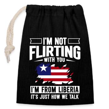 Liberia Flagge Liberianer - Verschließbarer Geschenkbeutel aus Baumwolle (14x20cm) - Schwarz - Vorne