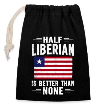 Liberia Flagge Liberianer - Verschließbarer Geschenkbeutel aus Baumwolle (14x20cm) - Schwarz - Vorne