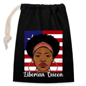 Liberia Flagge Liberianer - Verschließbarer Geschenkbeutel aus Baumwolle (14x20cm) - Schwarz - Vorne