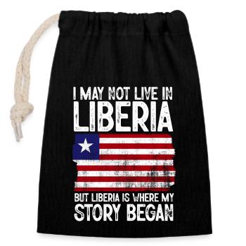 Liberia Flagge Liberianer - Verschließbarer Geschenkbeutel aus Baumwolle (14x20cm) - Schwarz - Vorne