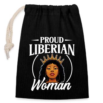 Liberia Flagge Liberianer - Verschließbarer Geschenkbeutel aus Baumwolle (14x20cm) - Schwarz - Vorne