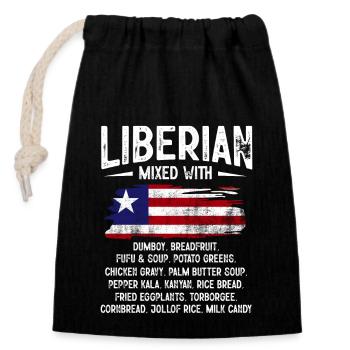 Liberia Flagge Liberianer - Verschließbarer Geschenkbeutel aus Baumwolle (14x20cm) - Schwarz - Vorne