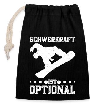 Snowboarden Skipiste Snowboarding Snowboardfahrer - Verschließbarer Geschenkbeutel aus Baumwolle (14x20cm) - Schwarz - Vorne