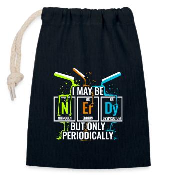 Chimie Nerd Chimiste Assistant de laboratoire chimique Étudiant - Sac cadeau en coton avec cordon (14 x 20 cm) - bleu marine - Devant
