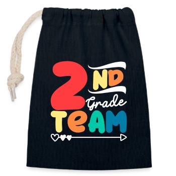 Team der 2. Klasse Zweiter Lehrer Schüler 100. - Verschließbarer Geschenkbeutel aus Baumwolle (14x20cm) - Navy - Vorne