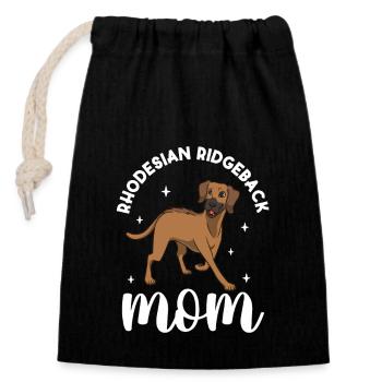 Rhodesian Ridgeback Mom - Rhodesian Ridgeback - Sac cadeau en coton avec cordon (14 x 20 cm) - noir - Devant